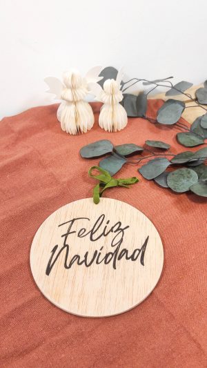 BOLA DE NAVIDAD CON LA FRASE FELIZ NAVIDAD